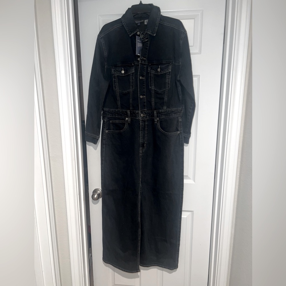 Brand New Universal Threads Black Denim Long Sleeved Dress